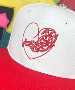 Alternative view of Chrome Hearts red heart, baseball cap