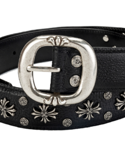 Chrome Hearts Bone Flower Buckle Silver-Plated Hardware Genuine Leather Belt, 10 Styles Available