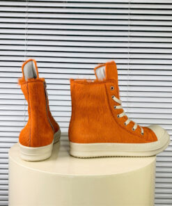 Alternative view of Rick Owens orange horsehair high-top boots