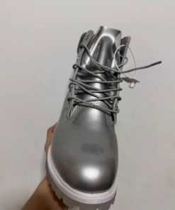 Alternative view of Timberland patent leather silver boots