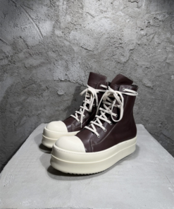 Rick Owe brown leather high-top boots