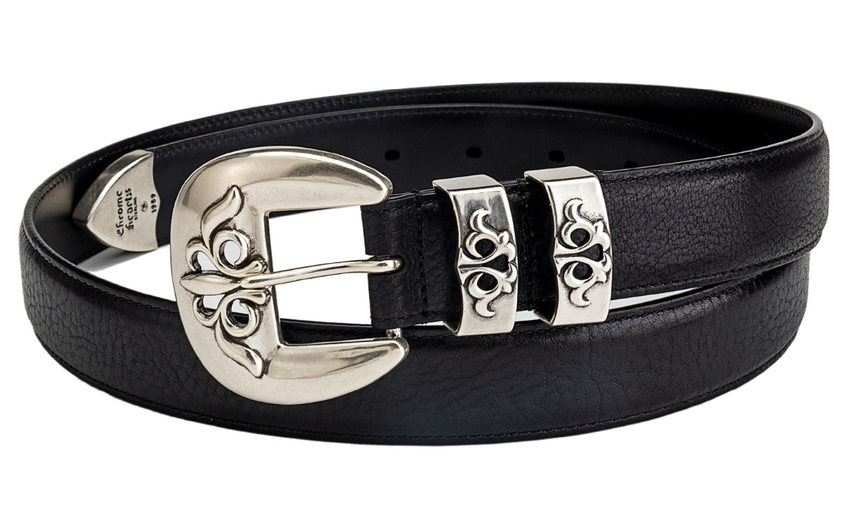 Chrome Hearts silver-plated hardware with vine-patterned buckle, genuine leather belt - Image 5
