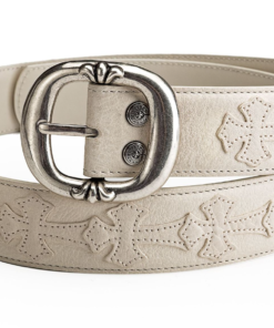 Chrome Hearts bone buckle with silver-plated hardware, genuine leather belt, available in 10 styles