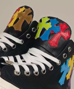 Alternative view of Alexander's Chrome Hearts Converse remake custom