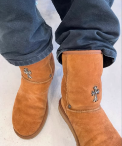 Alternative view of UGG Chrome Hearts design, with added metal crosses.