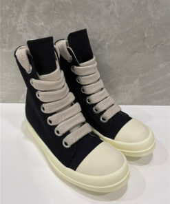 Rick Owens black leather high-top boots