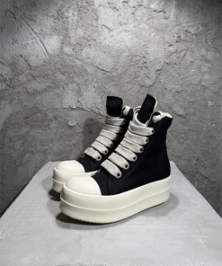 Rick Owe black leather high-top boots