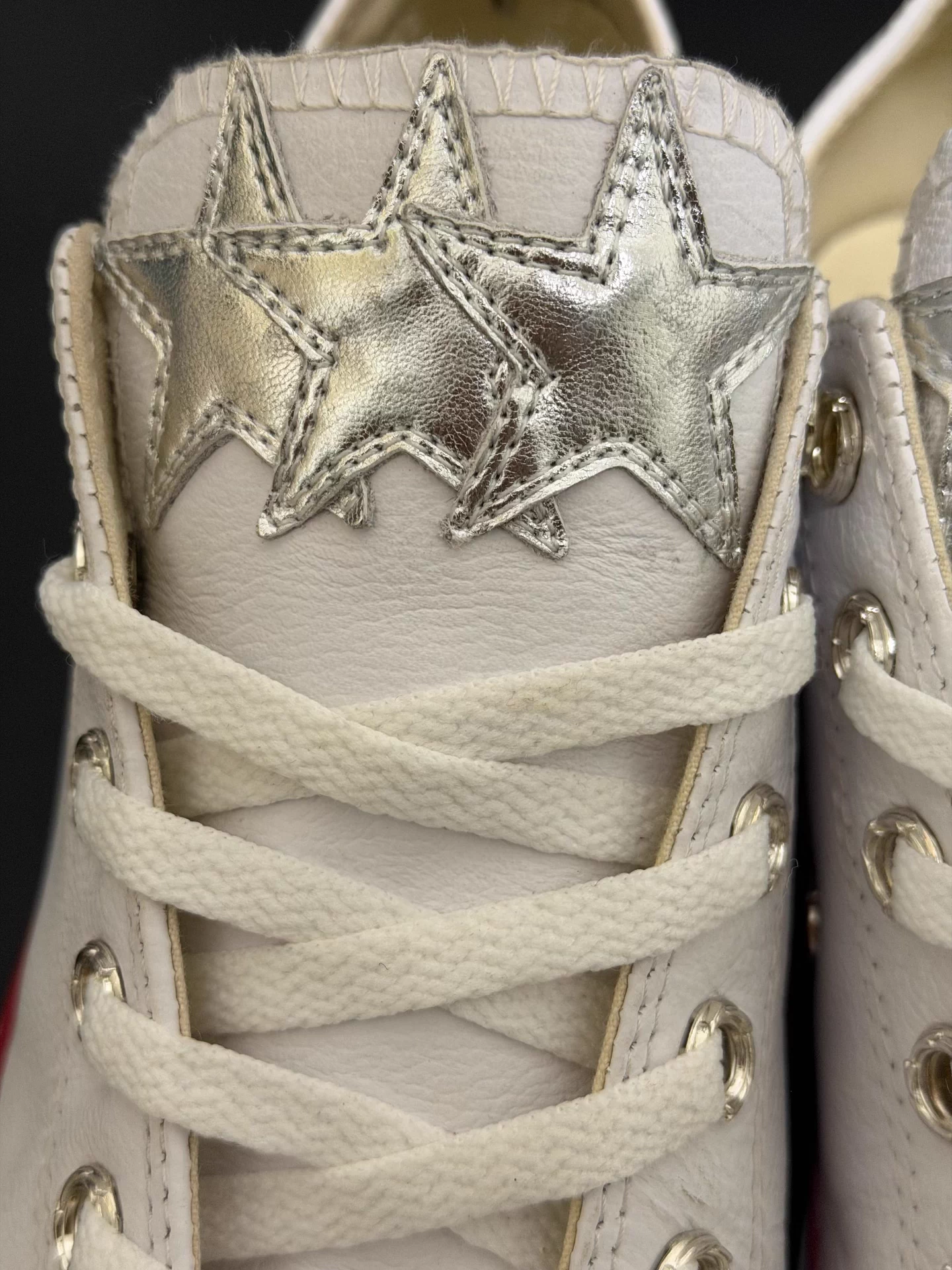 Chrome Hearts white patent leather Converse with cross - Image 8