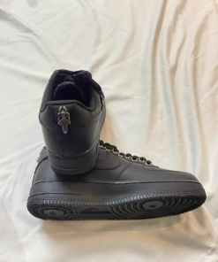 Alternative view of Black leather Air Force custom edition