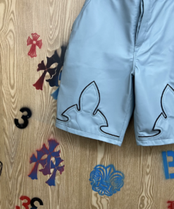 Alternative view of Chrome Hearts Haze Blue Flame Leather Shorts