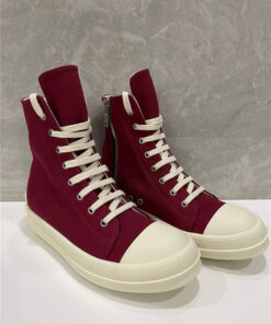 Rick Owens burgundy leather high-top boots