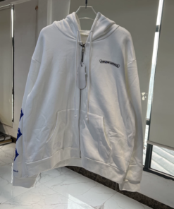 Chrome Hearts Blue Lip Print Hooded Zip-Up Sweatshirt
