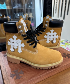 Chrome Hearts x Timberland new double-sided three-cross leather boots