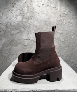 Rick Owe black suede high-top boots