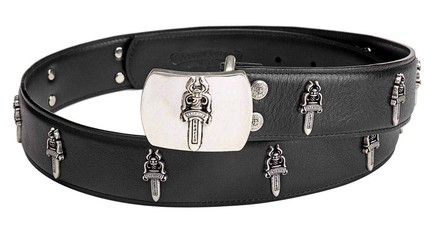 Chromeheart sword with silver-plated hardware, genuine leather belt