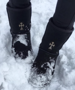 UGG Chrome Hearts design, with added metal crosses.