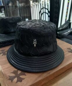 Chrome Hearts all-over cross-print leather fisherman's hat