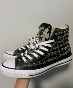 Chrome Hearts genuine leather cross Converse