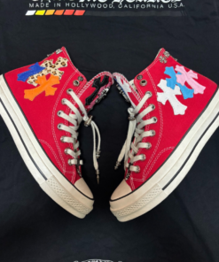 Alternative view of Chrome Hearts genuine leather cross Converse