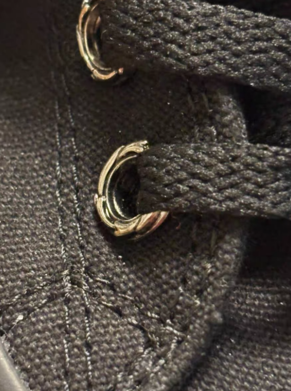 Black Converse shoes with blue star pattern - Image 6