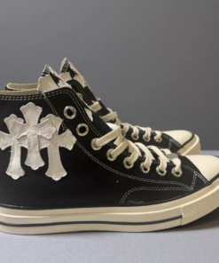 Alternative view of Chrome Hearts white genuine leather Converse