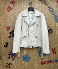 Chrome Hearts JJ Dean White Motorcycle Leather Jacket