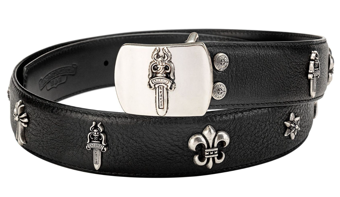 Chromeheart sword with silver-plated hardware, genuine leather belt - Image 3