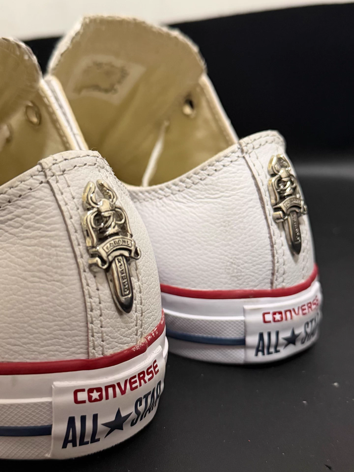 Chrome Hearts white patent leather Converse with cross - Image 5