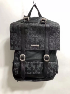 Chromehearts Silk and Lambskin Leather Backpack All hardware is 925 Sterling Silver Silver hardware weighs approximately 290 grams