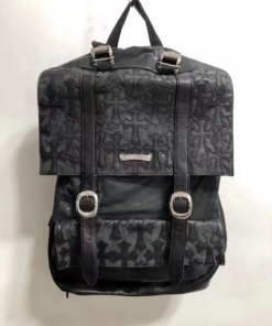 Chromehearts Silk and Lambskin Leather Backpack All hardware is 925 Sterling Silver Silver hardware weighs approximately 290 grams