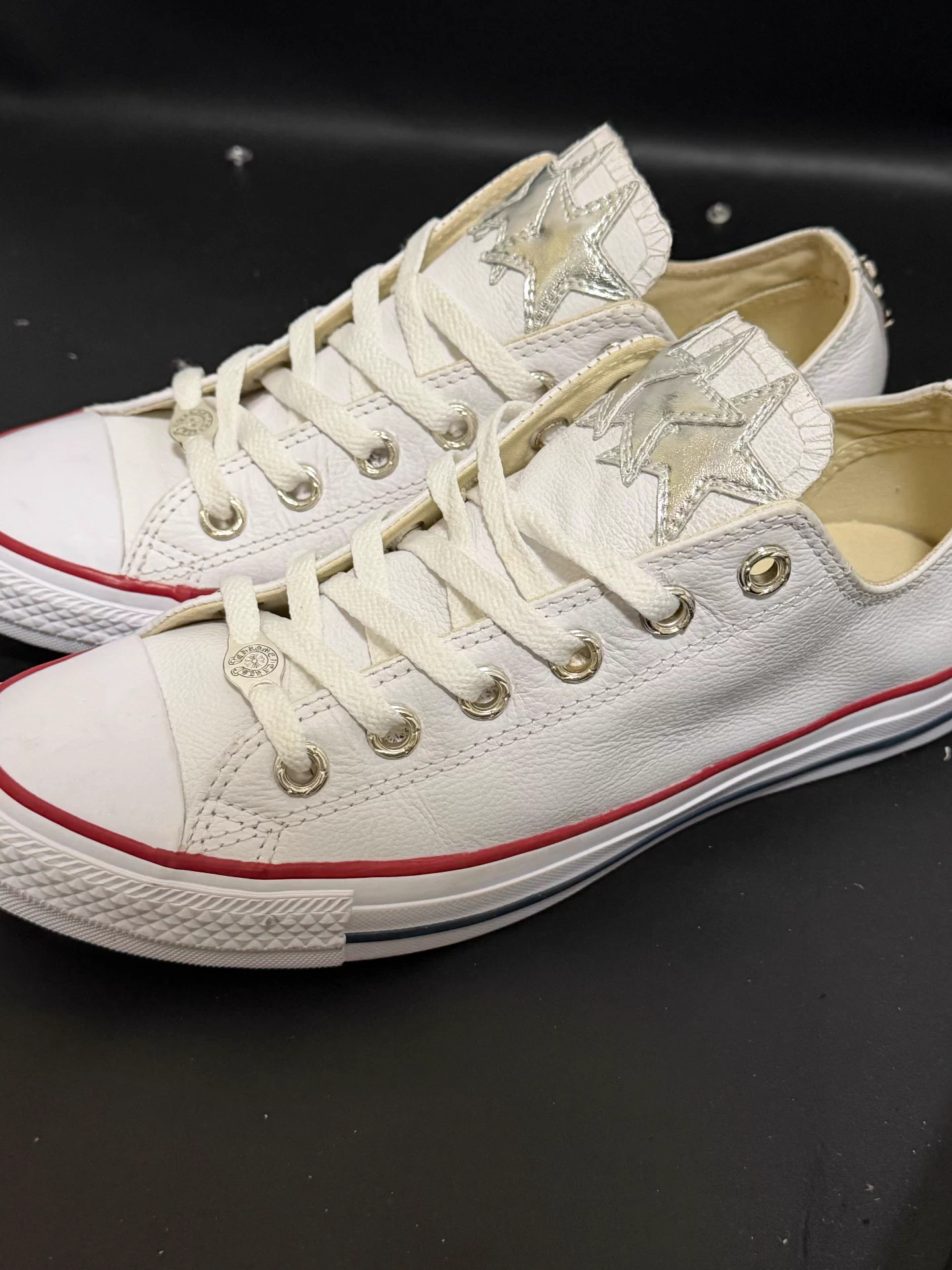 Chrome Hearts white patent leather Converse with cross - Image 4
