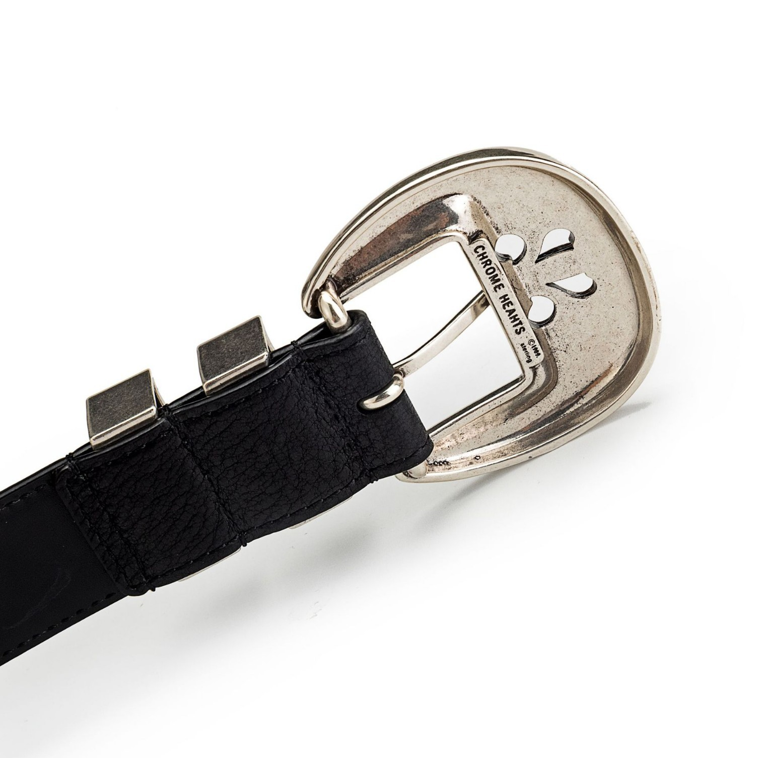 Chrome Hearts silver-plated hardware with vine-patterned buckle, genuine leather belt - Image 2