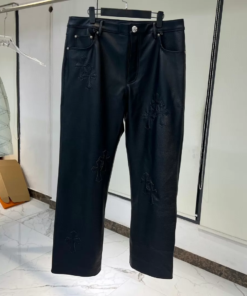 Chrome Hearts Cross Genuine Leather Pants