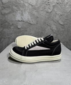 Alternative view of Rick Owens Black Low-Top Canvas Shoes