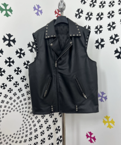 Chrome Hearts Black Lambskin Motorcycle Vest