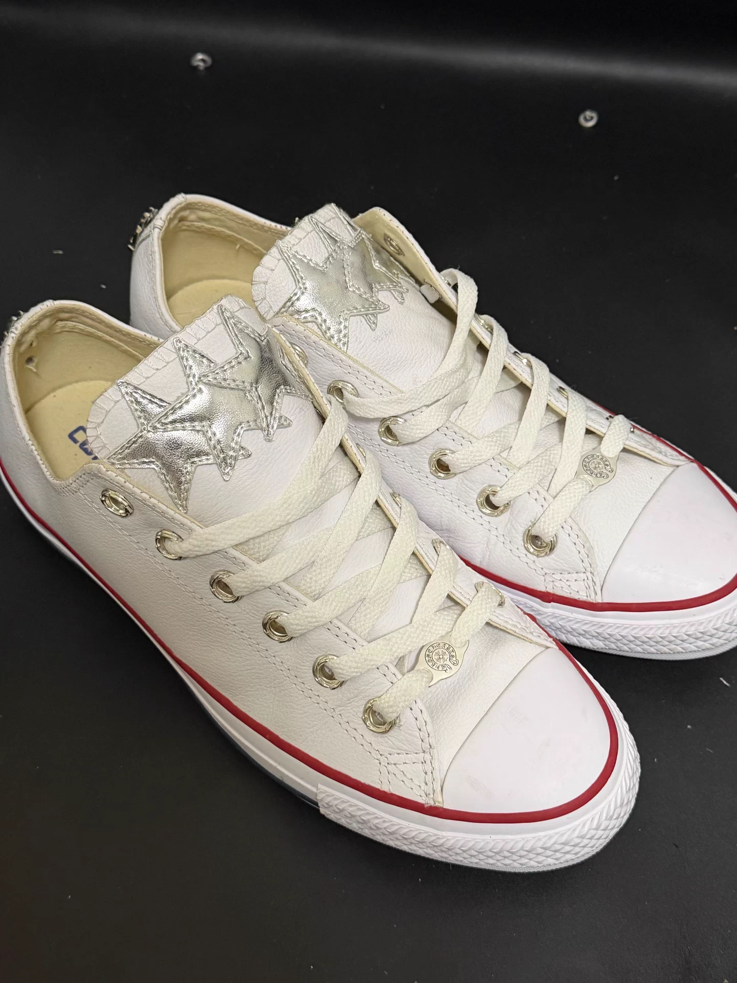 Chrome Hearts white patent leather Converse with cross - Image 3