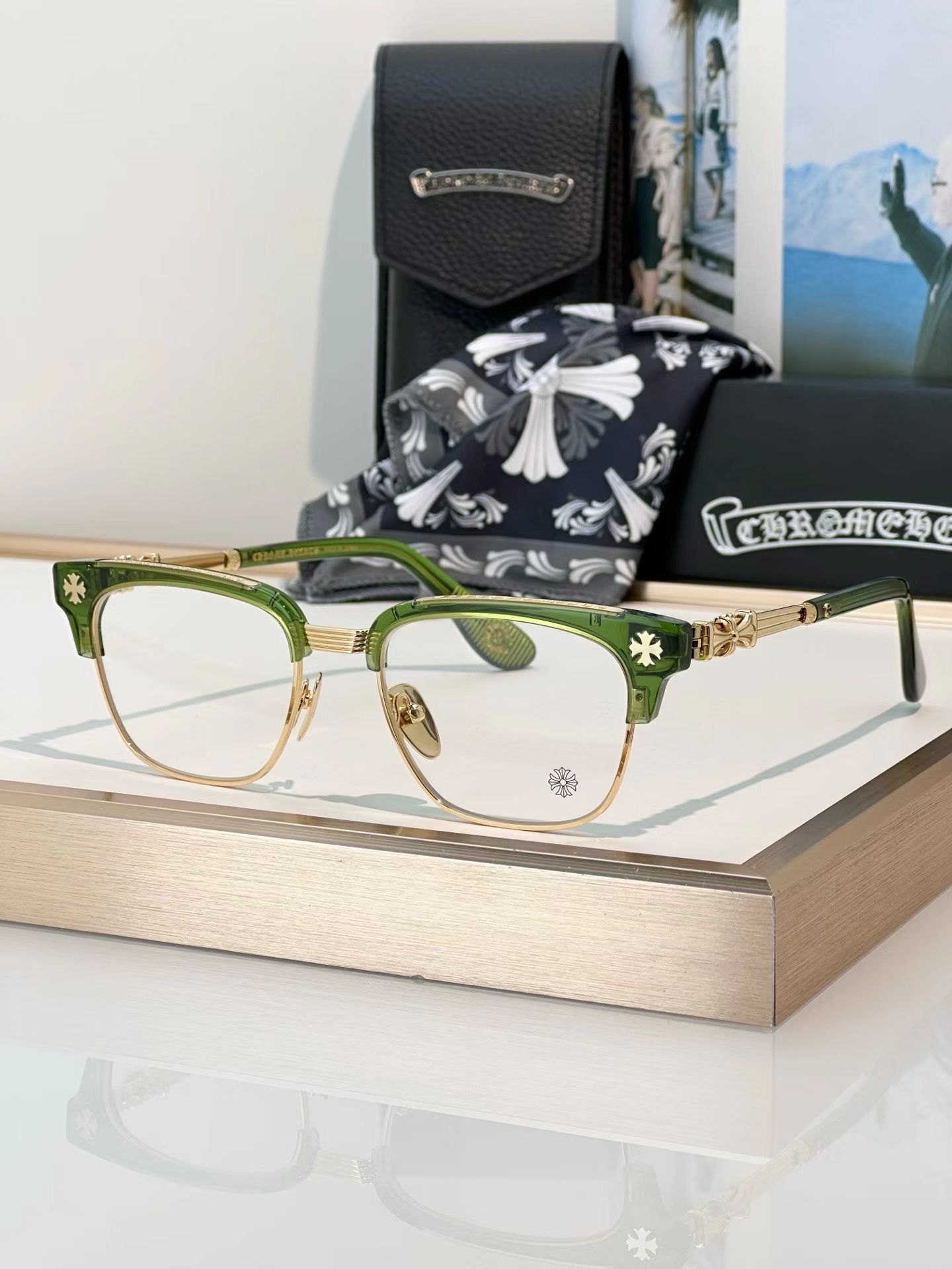 Alternative view of Chrome Hearts Glasses