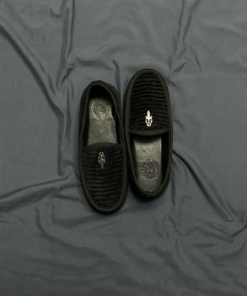 Alternative view of Chrome Hearts Black Corduroy Sword Slip-on Loafers