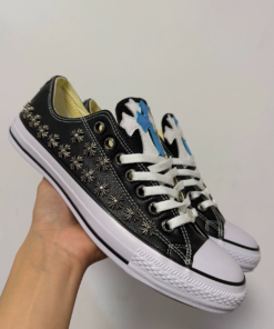 Alternative view of Chrome Hearts Converse remake customization