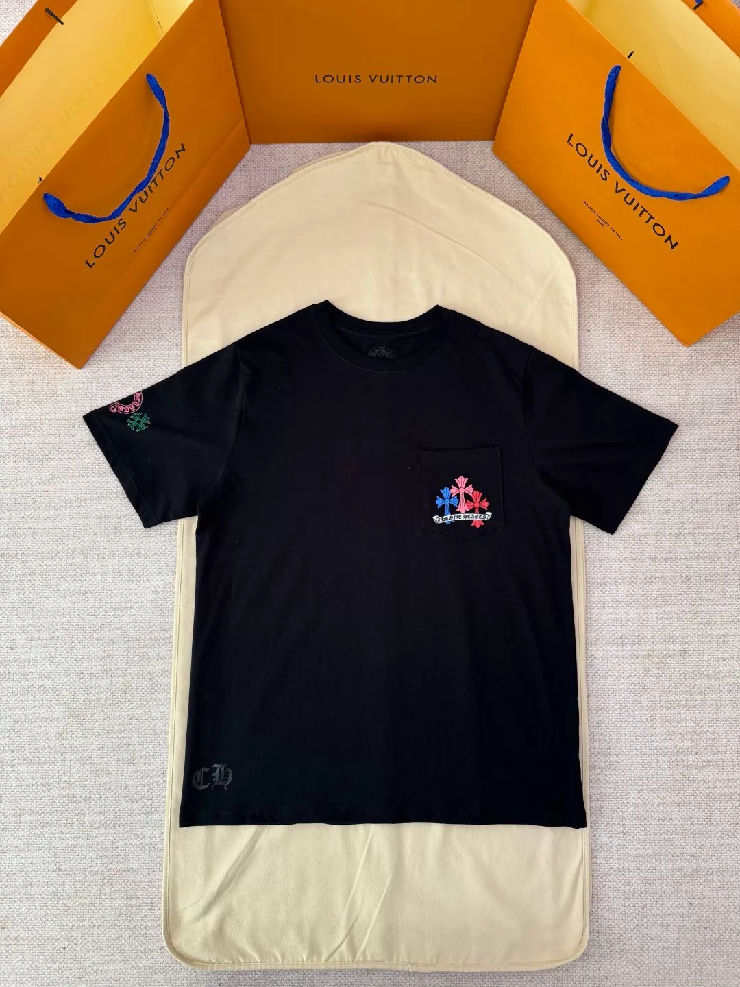 Chrome Hearts Colorful Cross Print Short Sleeve