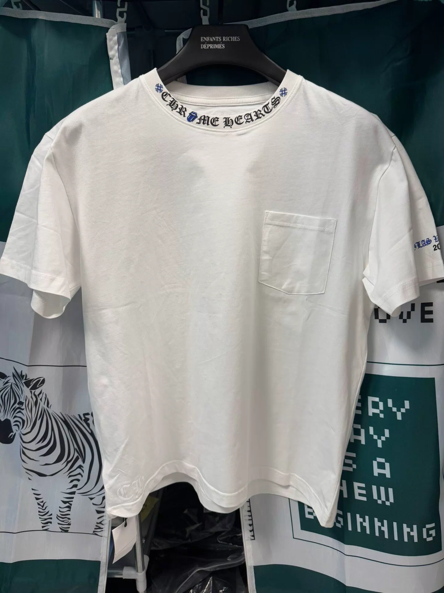 Chrome Hearts Rolling Stones limited edition big tongue white short-sleeved T-shirt