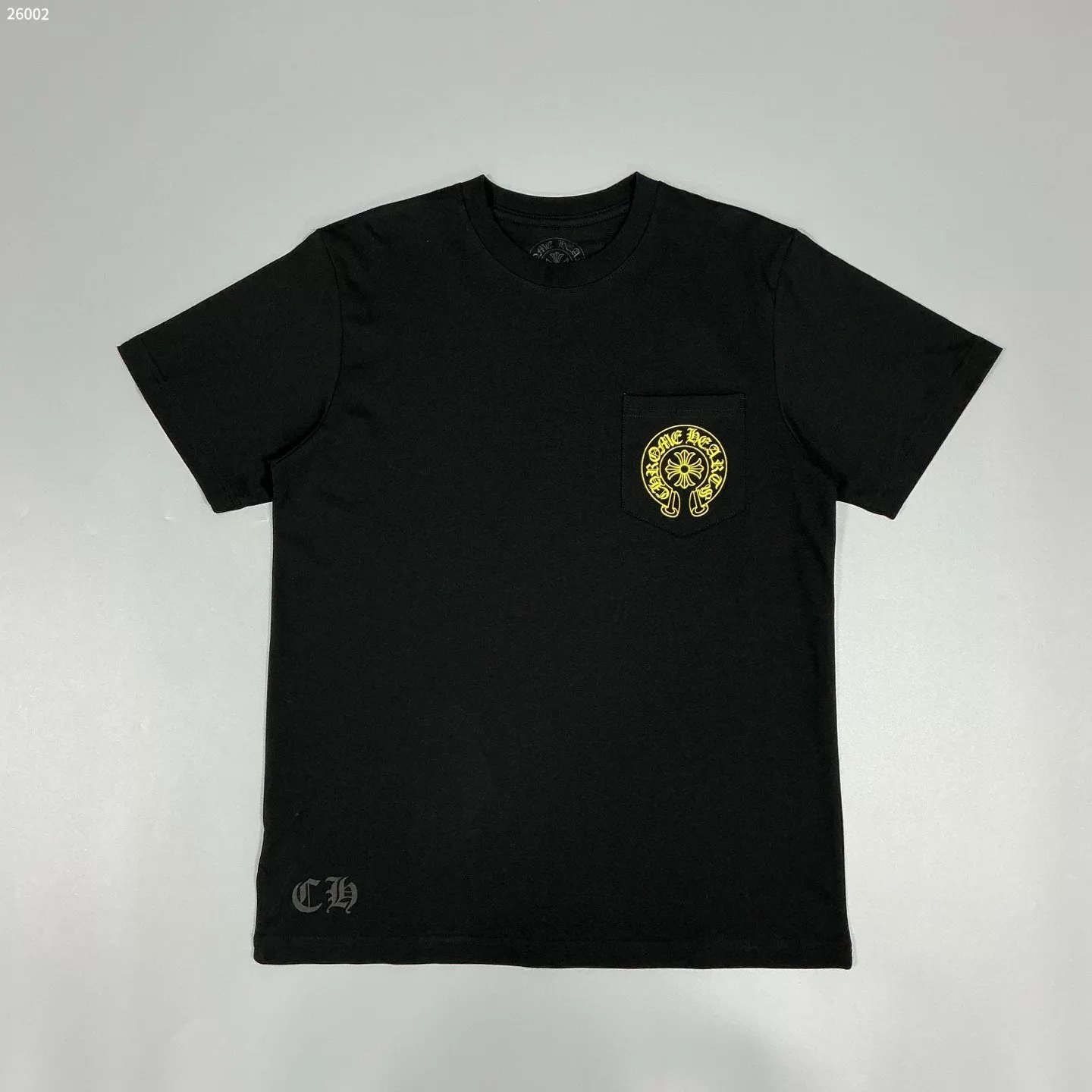 Chrome Hearts black and yellow horseshoe short-sleeved T-shirt