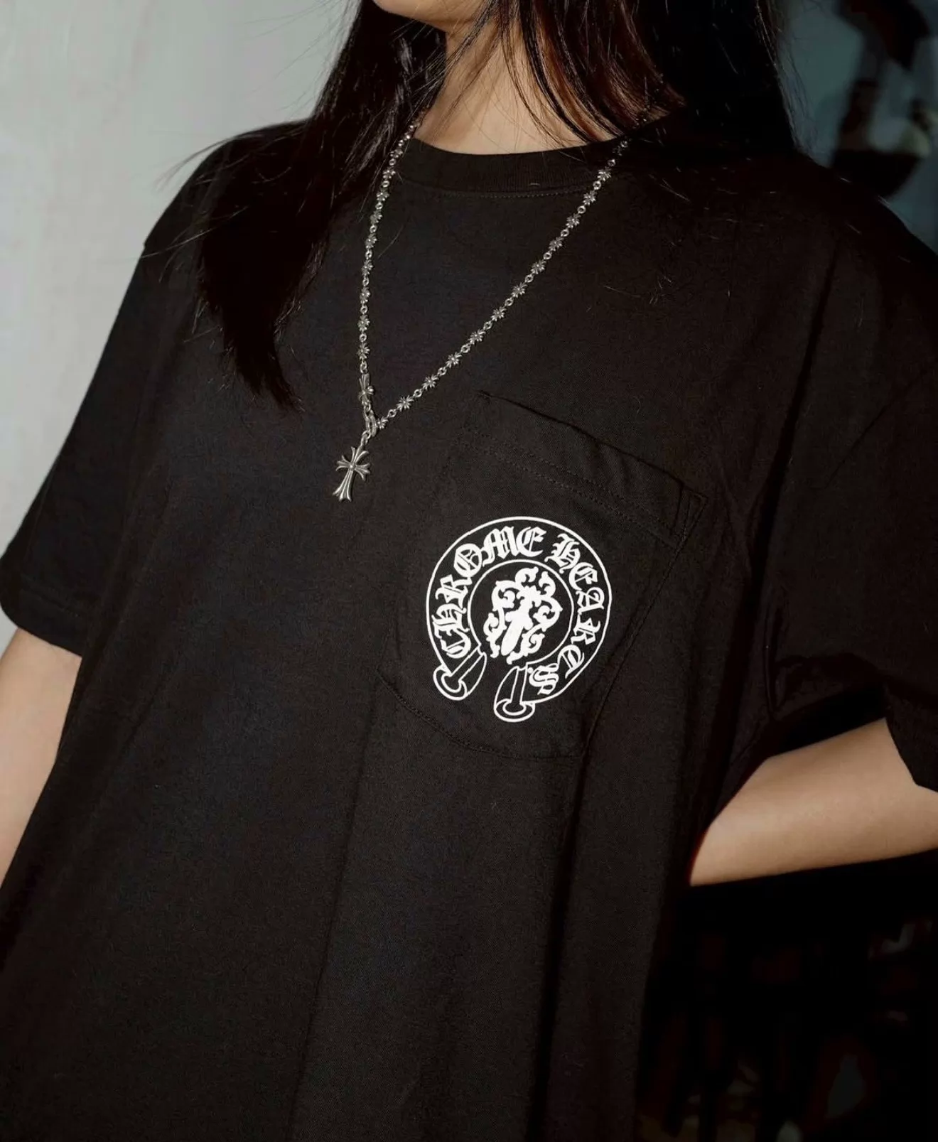 Alternative view of Chrome Hearts American flag horseshoe Sanskrit printed short-sleeved T-shirt