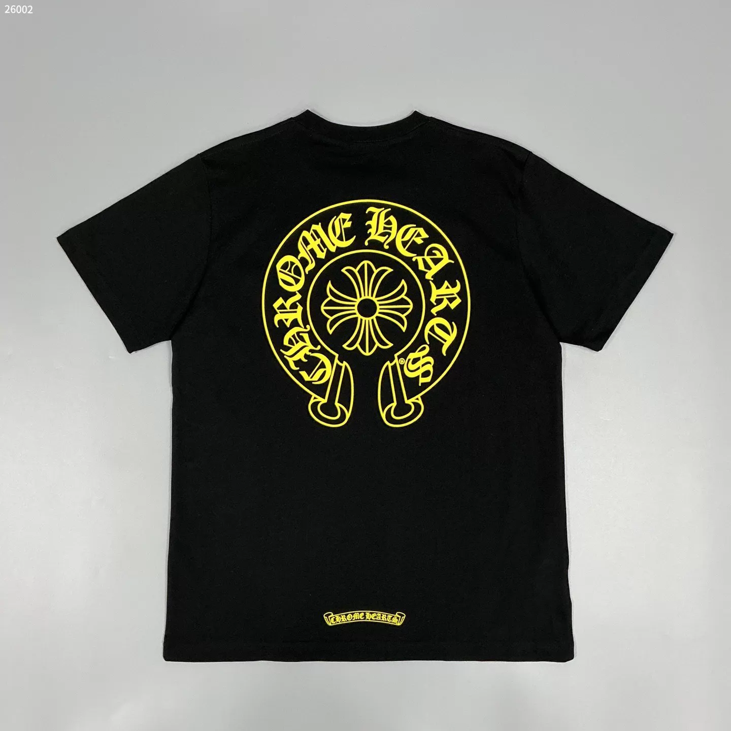 Chrome Hearts black and yellow horseshoe short-sleeved T-shirt - Image 4