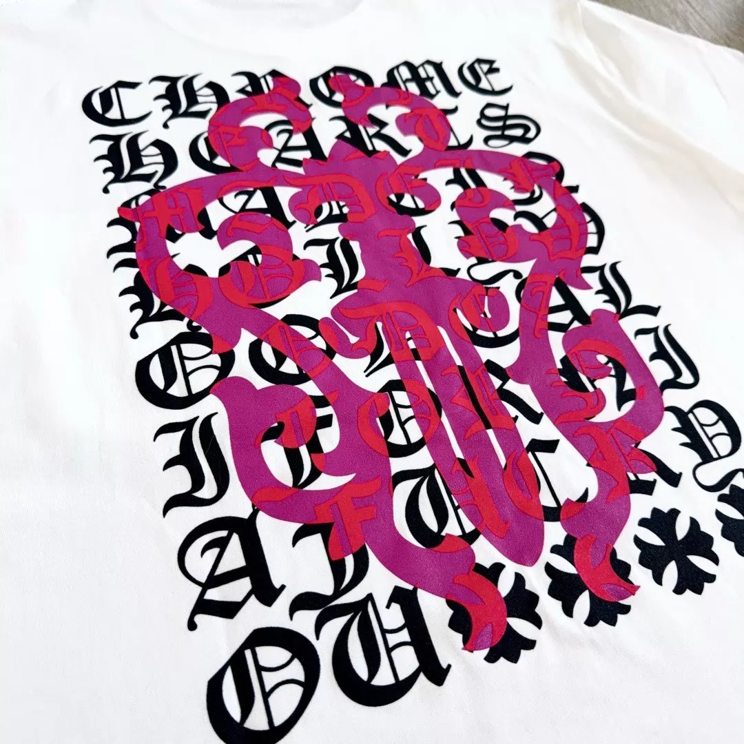 Alternative view of Chrome Hearts White Pink Stacked Words Sword Limited Short Sleeve