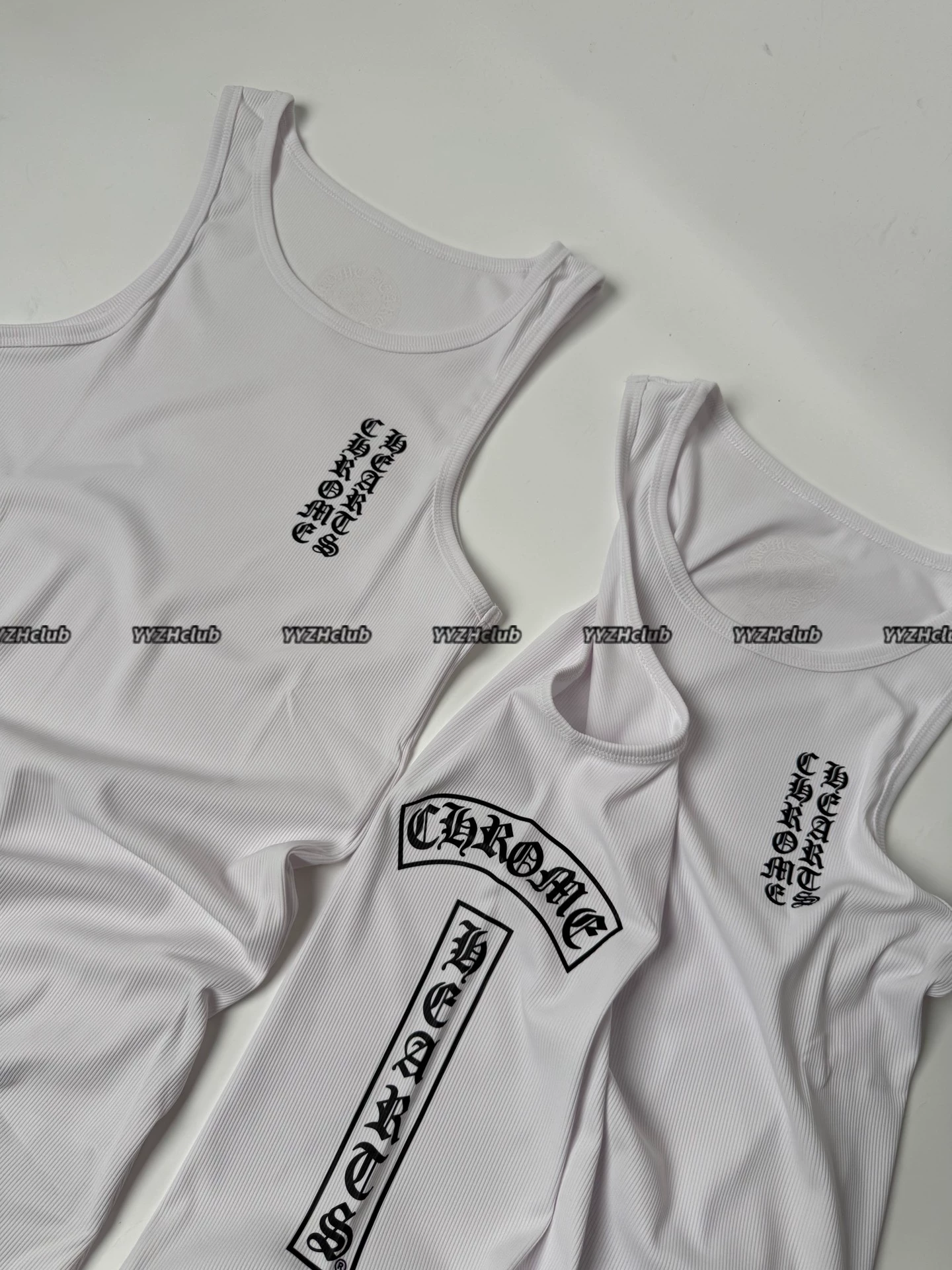 Alternative view of ChromeHearts Scroll Sanskrit Print White Waffle Vest
