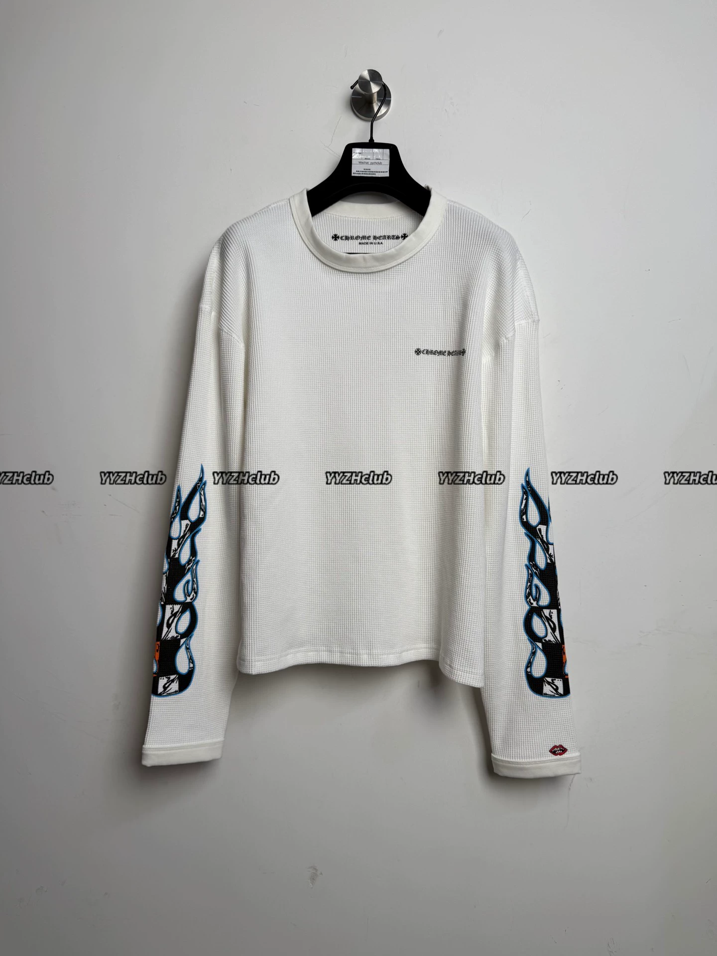 Chrome Hearts Mattyboy Collaboration Waffle White Graffiti Print Long-Sleeve