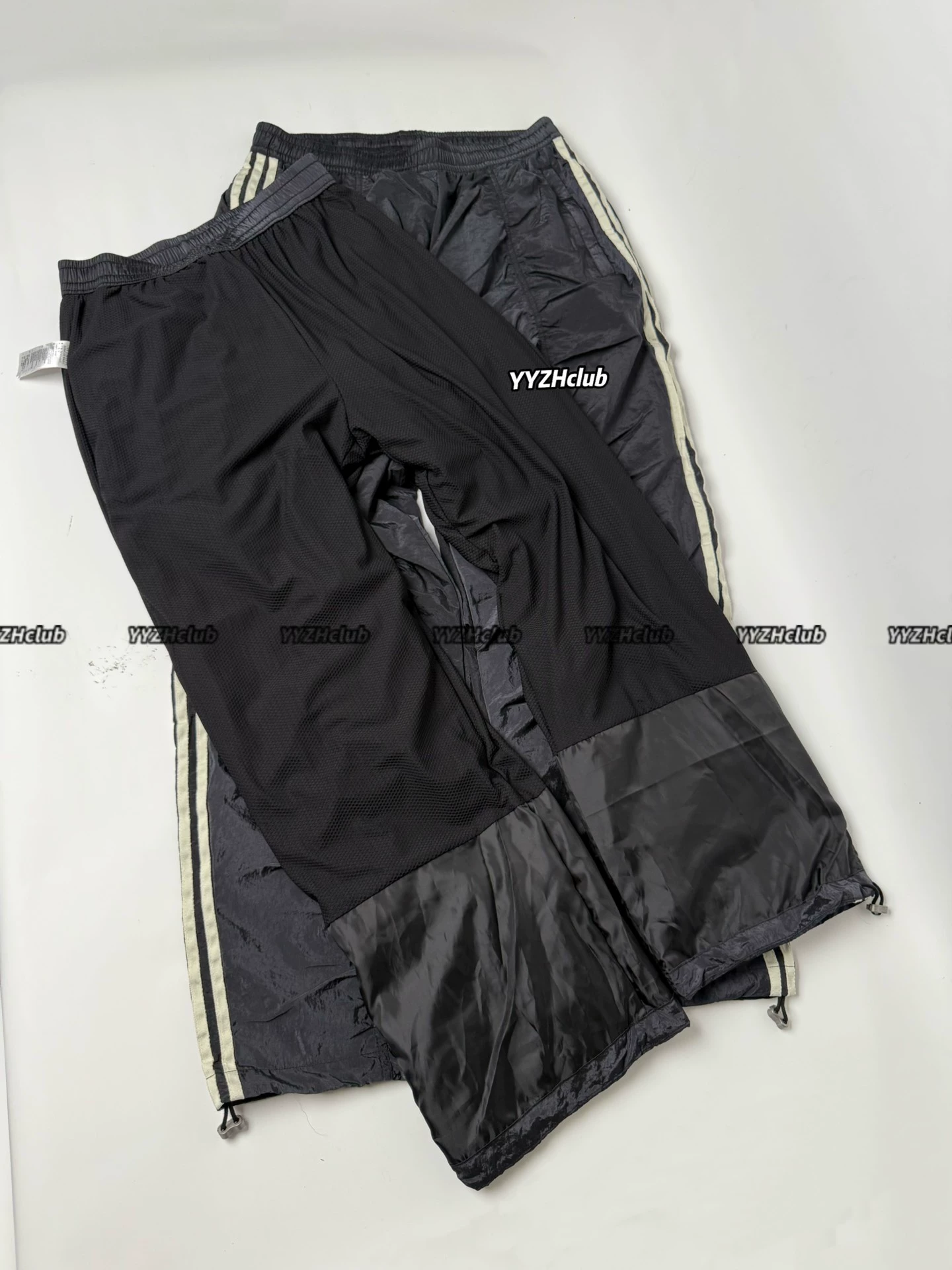 Alternative view of Thug Club x Tracktop Three-Stripe Windbreaker Pants, Nylon Woven Pleated Pants