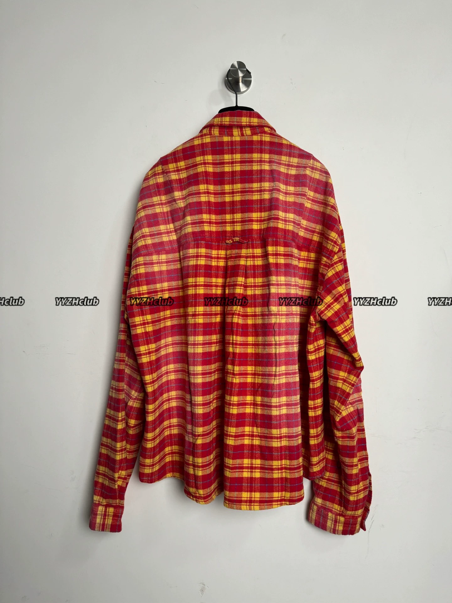 Alternative view of Far archive Ss24 Far red and yellow flannel plaid shirt jacket, tomato and egg shirt