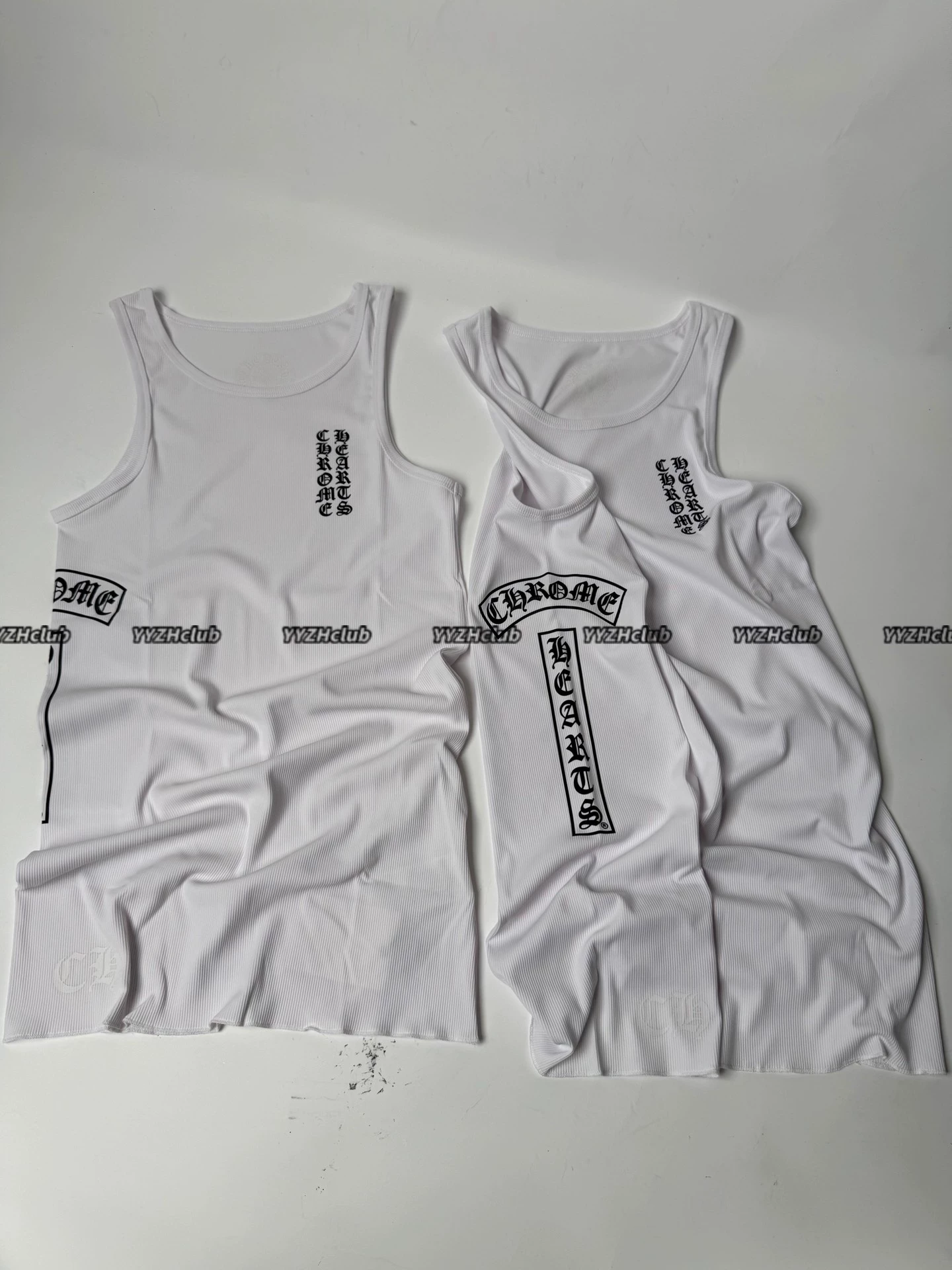 ChromeHearts Scroll Sanskrit Print White Waffle Vest